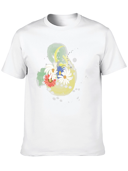 Floral Ampersand T-Shirt - Black Casual Tee