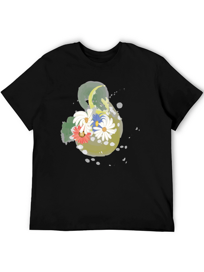 Floral Ampersand T-Shirt - Black Casual Tee