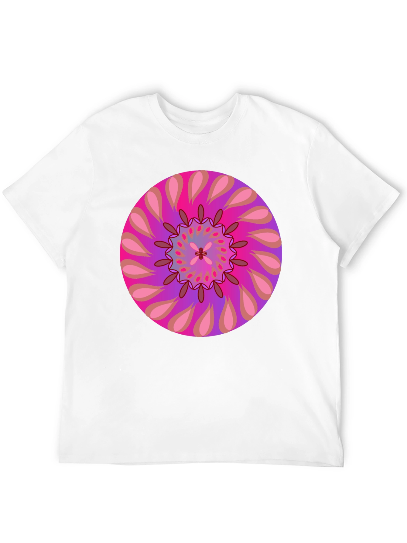 Psychedelic Mandala Graphic Tee - Black Cotton T-Shirt