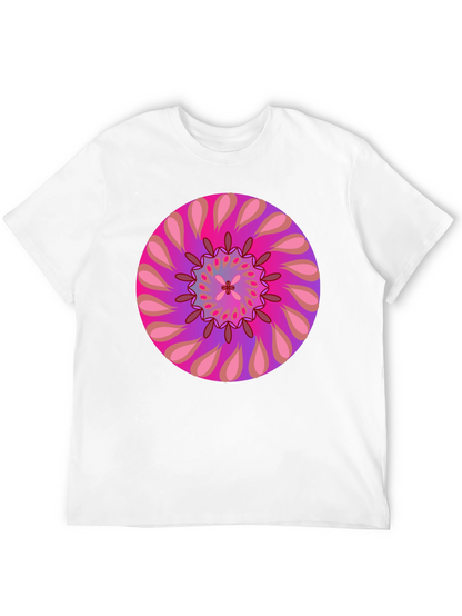 Psychedelic Mandala Graphic Tee - Black Cotton T-Shirt