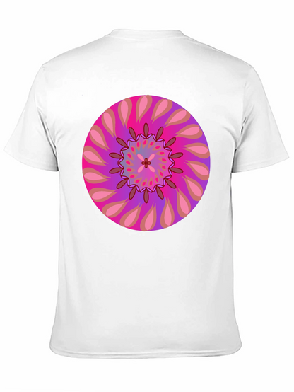 Psychedelic Mandala Graphic Tee - Black Cotton T-Shirt