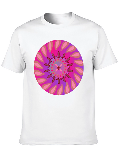 Psychedelic Mandala Graphic Tee - Black Cotton T-Shirt