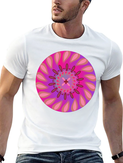 Psychedelic Mandala Graphic Tee - Black Cotton T-Shirt