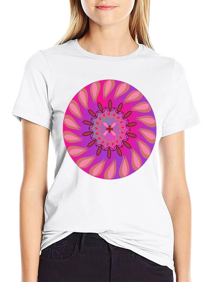 Psychedelic Mandala Graphic Tee - Black Cotton T-Shirt