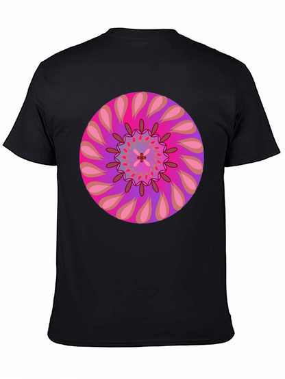Psychedelic Mandala Graphic Tee - Black Cotton T-Shirt