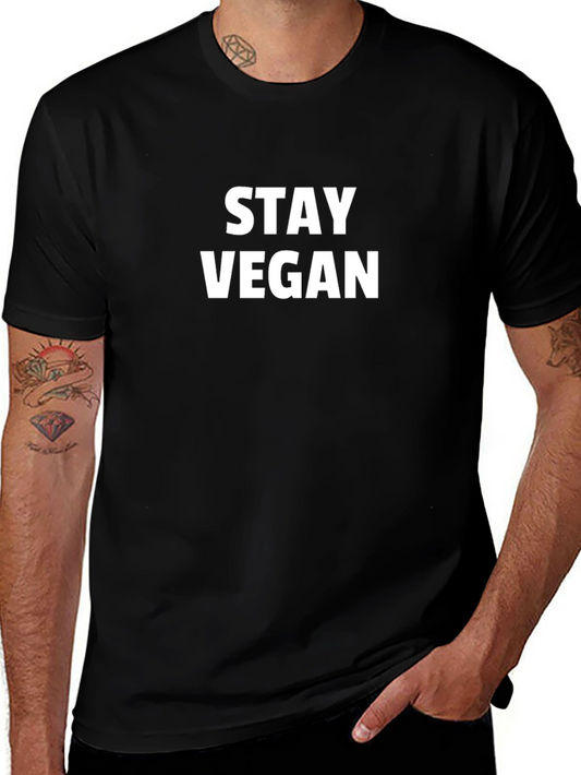 Stay Vegan Black T-Shirt - Stylish & Comfortable