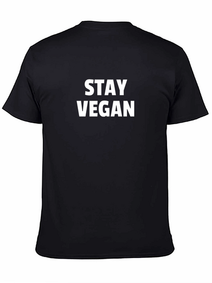 Stay Vegan Black T-Shirt - Stylish & Comfortable