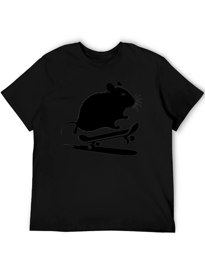 Skateboarding Rat Graphic Tee - Cool Casual Shirt