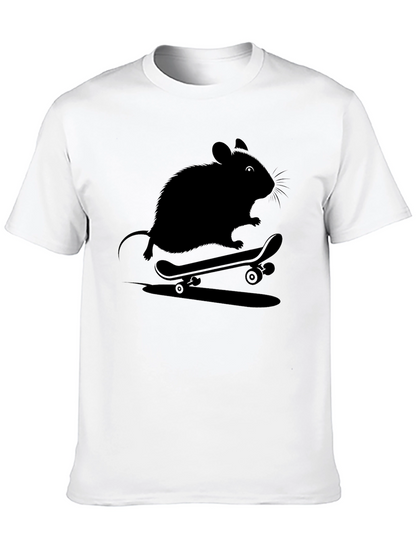 Skateboarding Rat Graphic Tee - Cool Casual Shirt