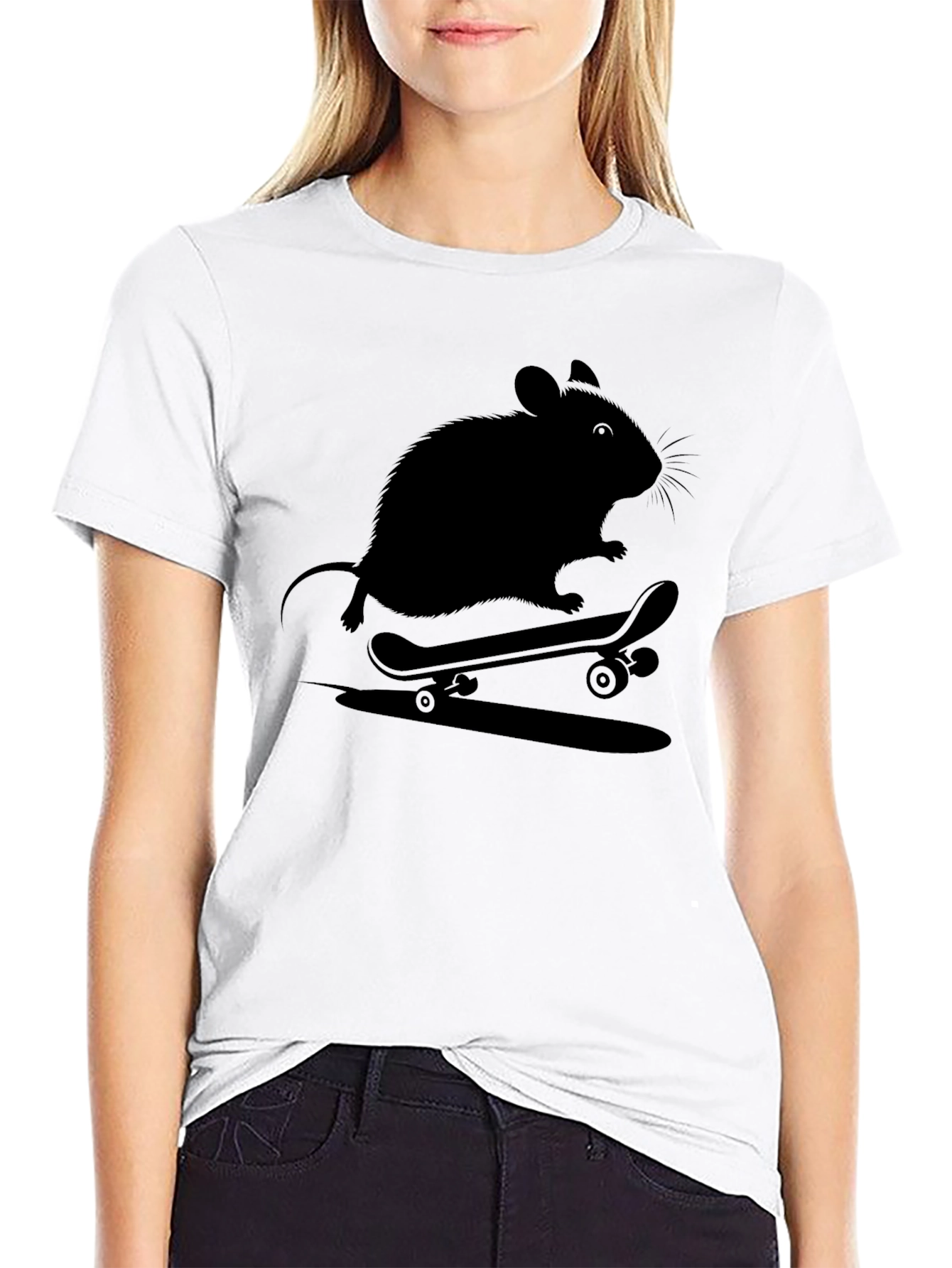 Skateboarding Rat Graphic Tee - Cool Casual Shirt