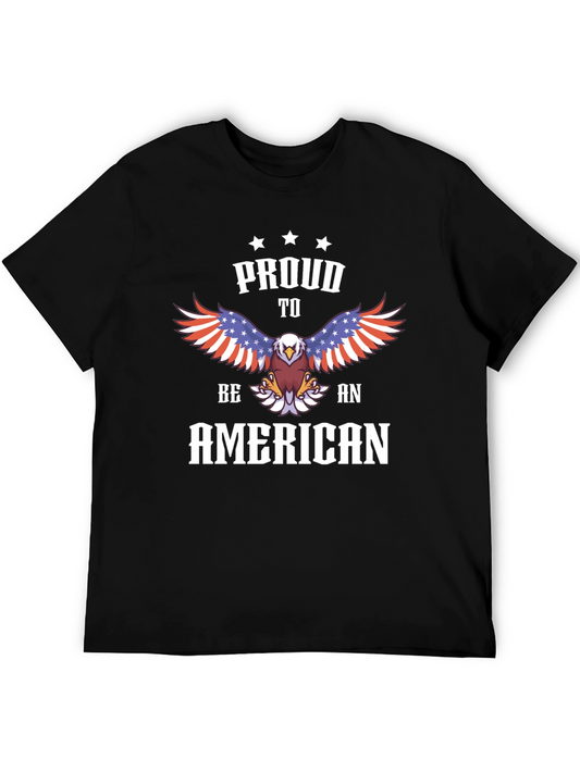 Proud American Eagle Graphic Tee - Black