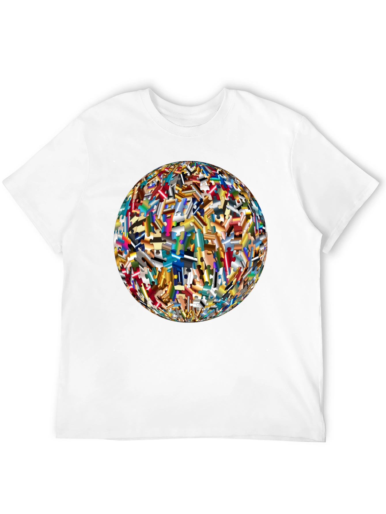 Abstract Puzzle Piece Sphere Graphic Tee