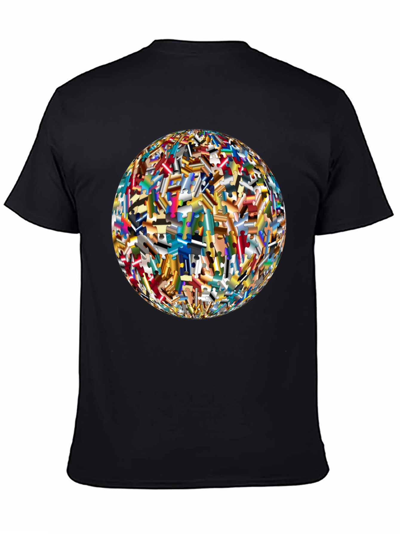 Abstract Puzzle Piece Sphere Graphic Tee
