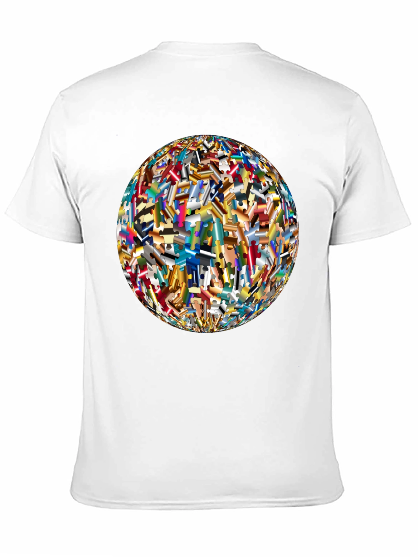 Abstract Puzzle Piece Sphere Graphic Tee
