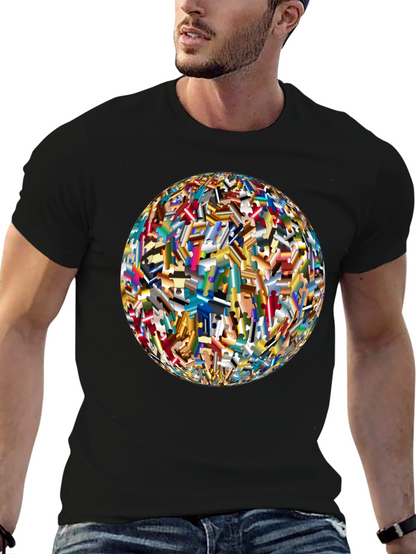 Abstract Puzzle Piece Sphere Graphic Tee