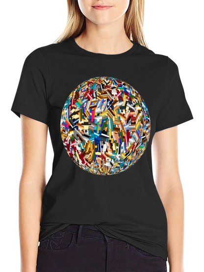 Abstract Puzzle Piece Sphere Graphic Tee
