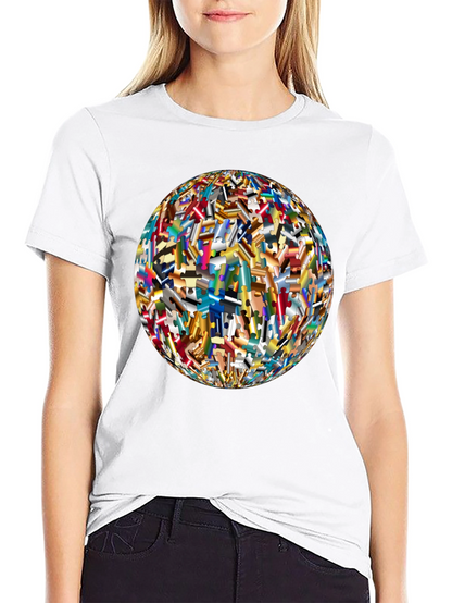 Abstract Puzzle Piece Sphere Graphic Tee