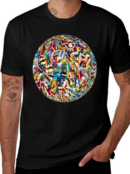 Abstract Puzzle Piece Sphere Graphic Tee
