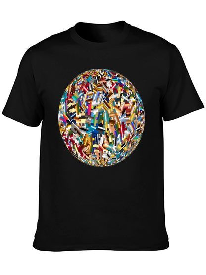 Abstract Puzzle Piece Sphere Graphic Tee