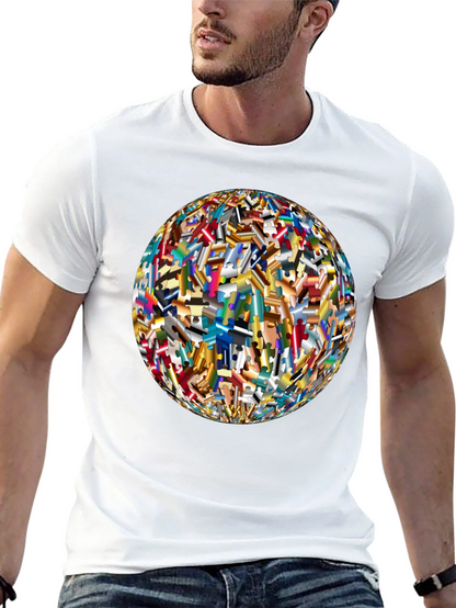 Abstract Puzzle Piece Sphere Graphic Tee