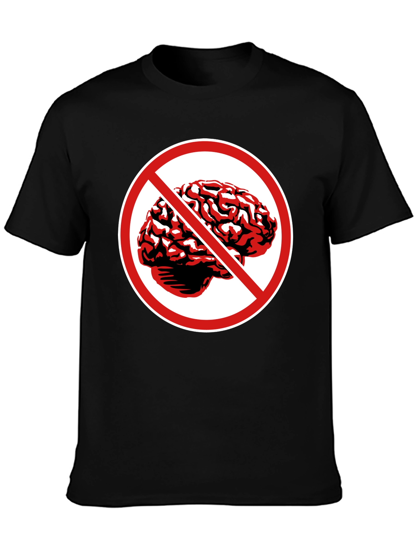 No Brains T-Shirt - Black Graphic Tee