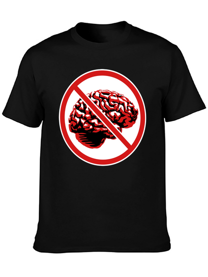 No Brains T-Shirt - Black Graphic Tee