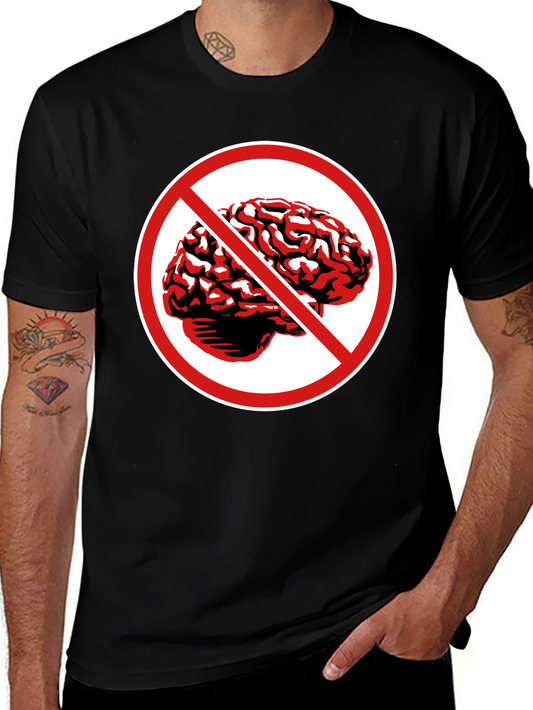 No Brains T-Shirt - Black Graphic Tee