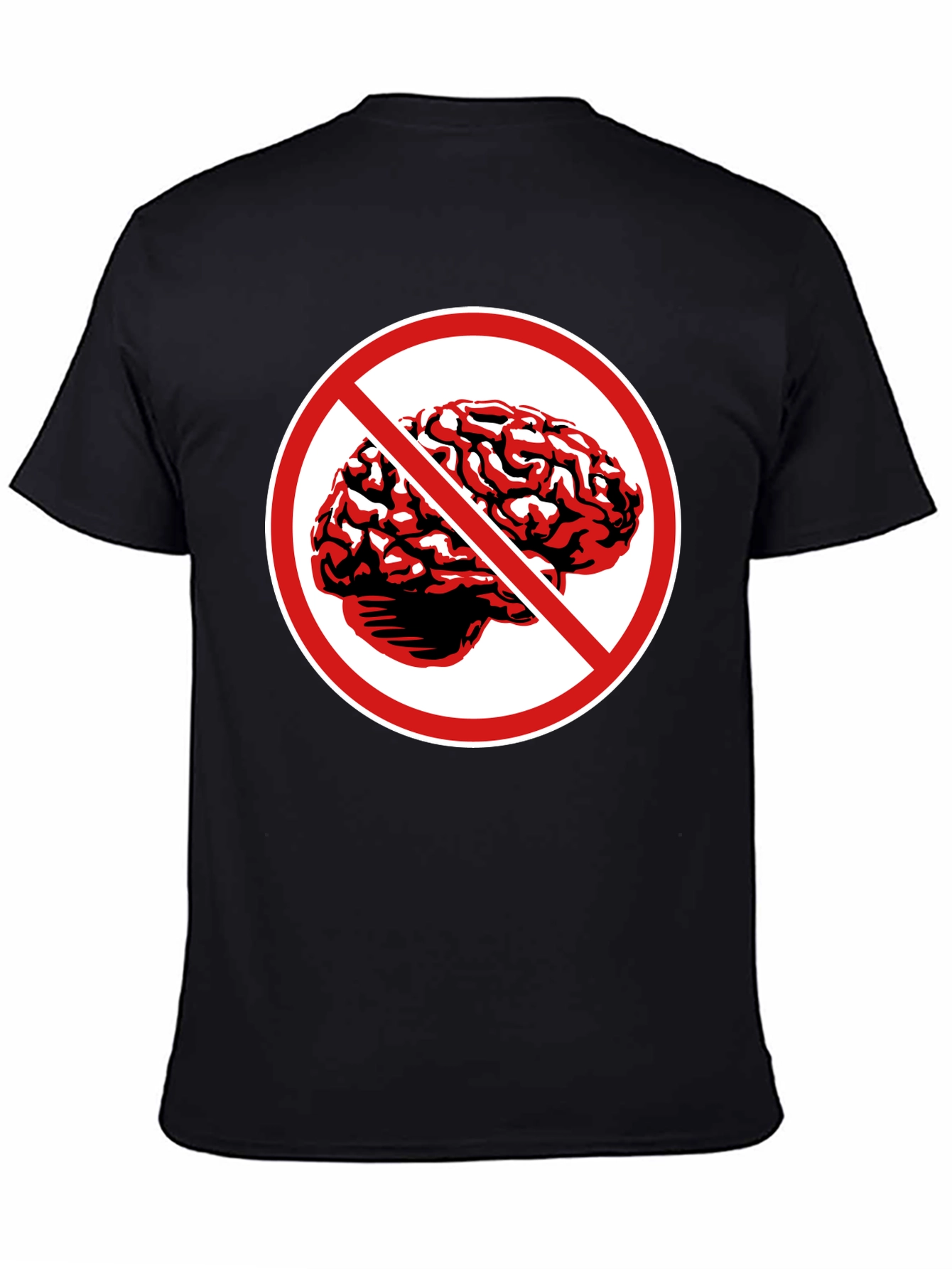 No Brains T-Shirt - Black Graphic Tee