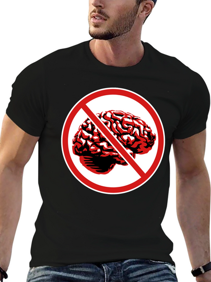 No Brains T-Shirt - Black Graphic Tee