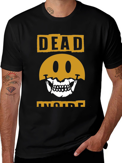 Dead Inside Graphic Tee - Skull Smiley Face T-Shirt