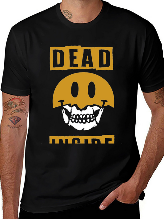 Dead Inside Graphic Tee - Skull Smiley Face T-Shirt