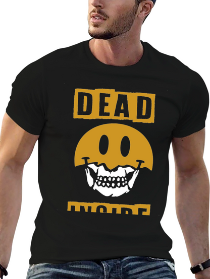 Dead Inside Graphic Tee - Skull Smiley Face T-Shirt