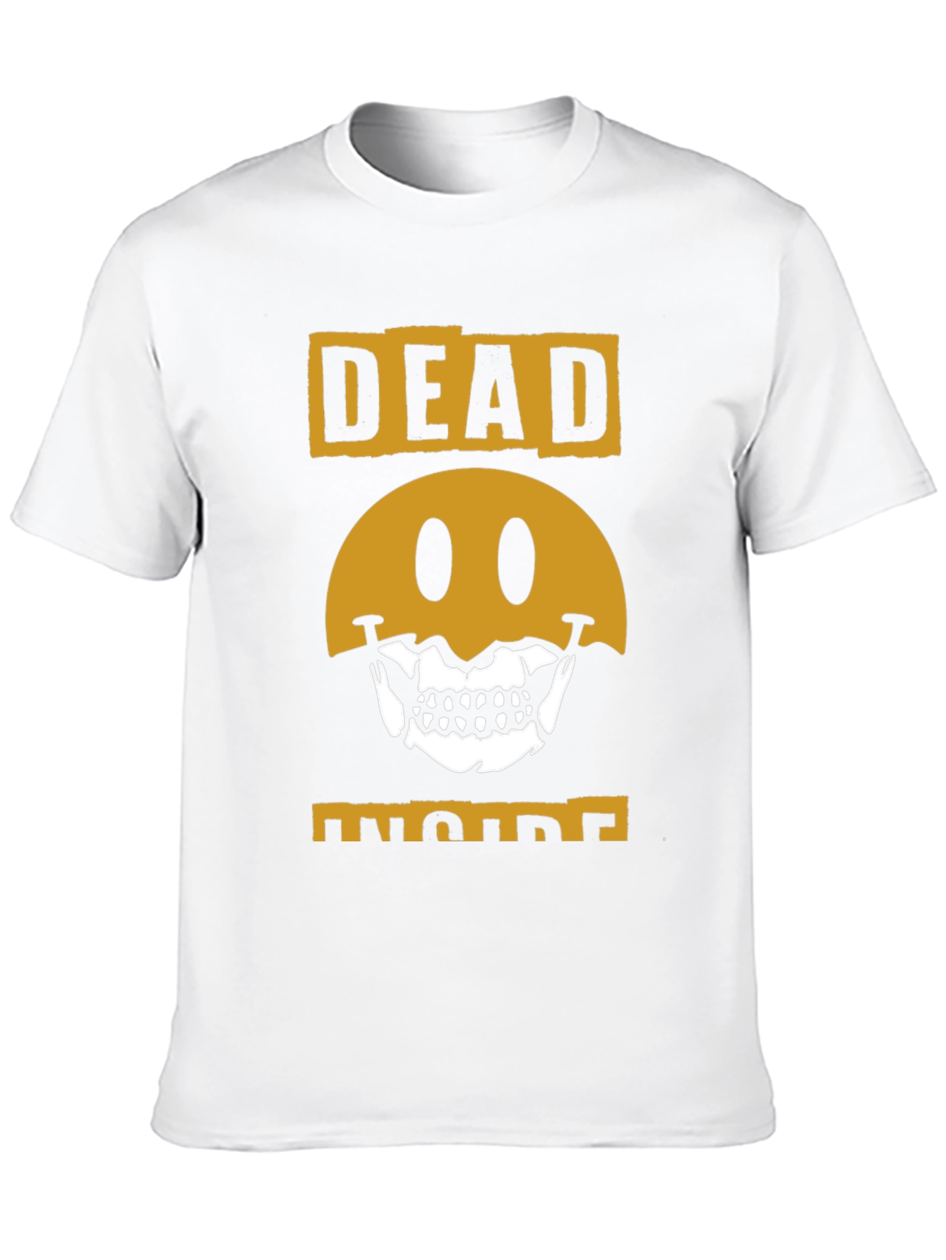 Dead Inside Graphic Tee - Skull Smiley Face T-Shirt