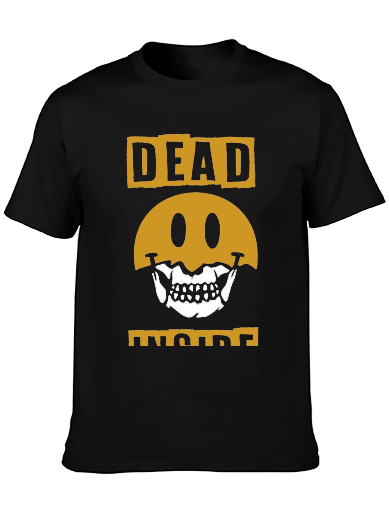 Dead Inside Graphic Tee - Skull Smiley Face T-Shirt