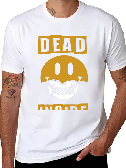 Dead Inside Graphic Tee - Skull Smiley Face T-Shirt