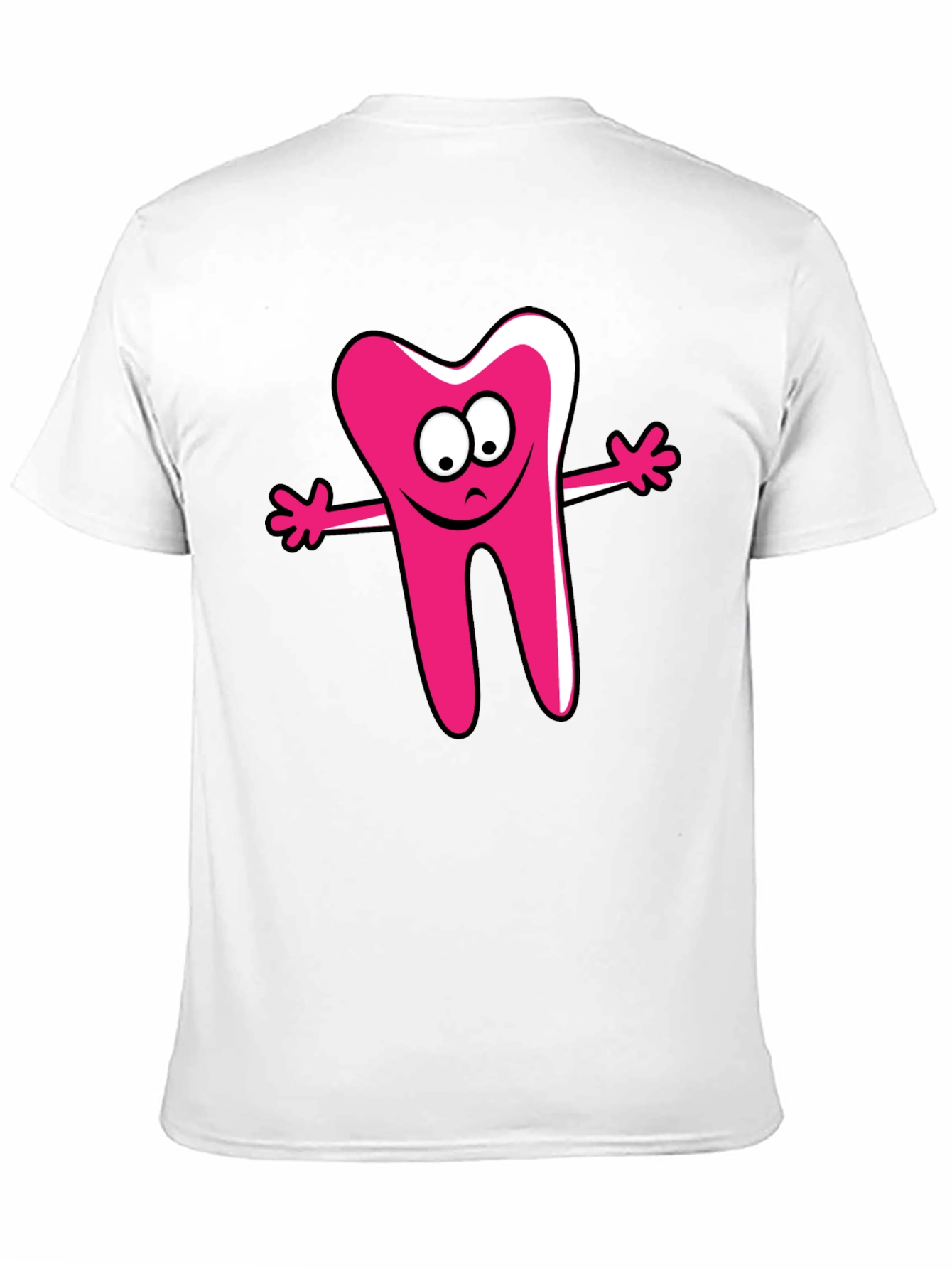 Cartoon Tooth Graphic Tee - Unisex Black T-Shirt