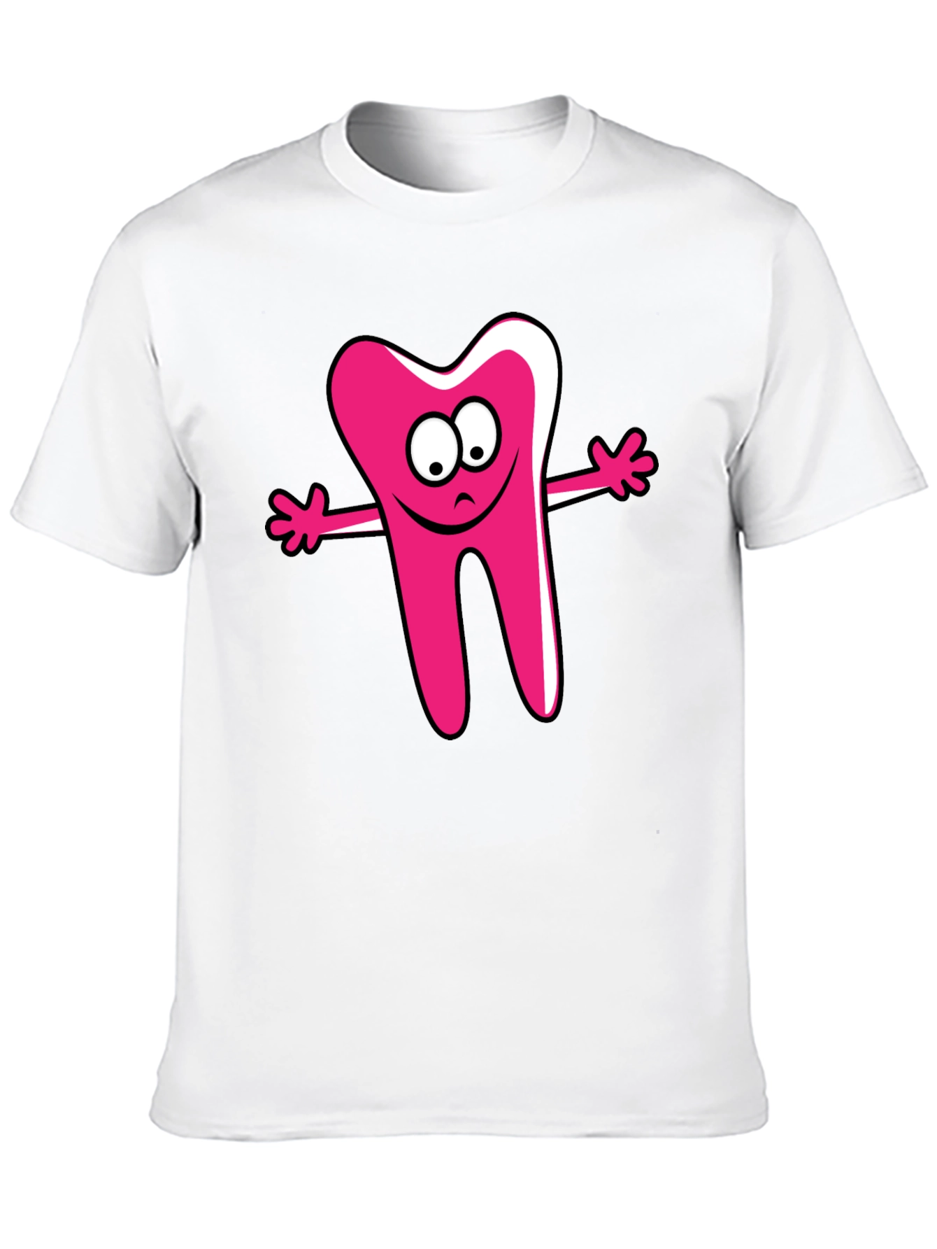 Cartoon Tooth Graphic Tee - Unisex Black T-Shirt