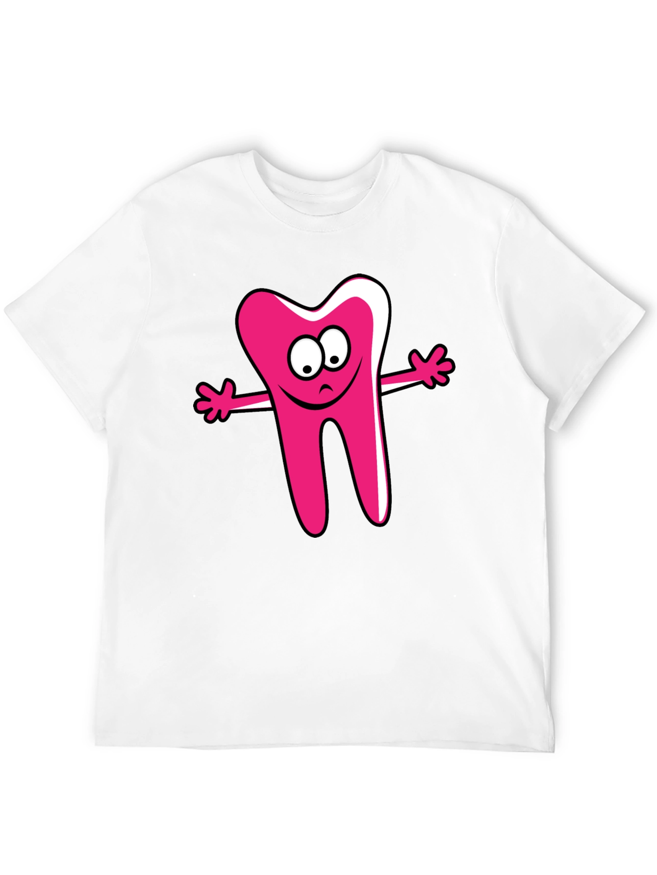 Cartoon Tooth Graphic Tee - Unisex Black T-Shirt