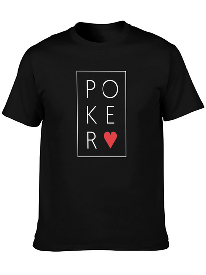 Poker Heart Graphic Tee - Stylish Black T-Shirt