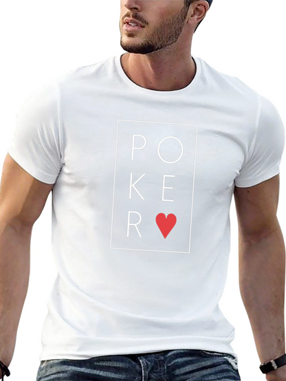 Poker Heart Graphic Tee - Stylish Black T-Shirt