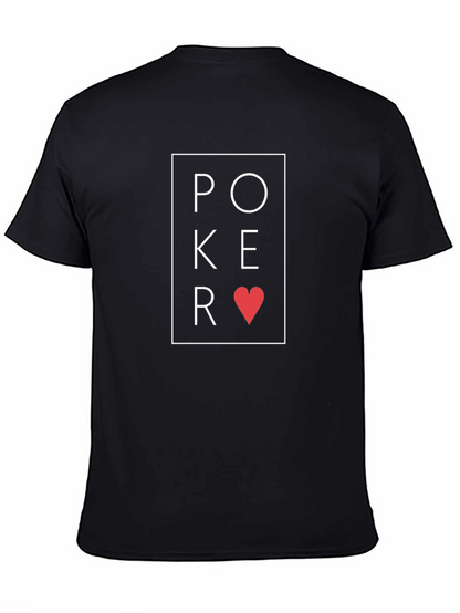 Poker Heart Graphic Tee - Stylish Black T-Shirt