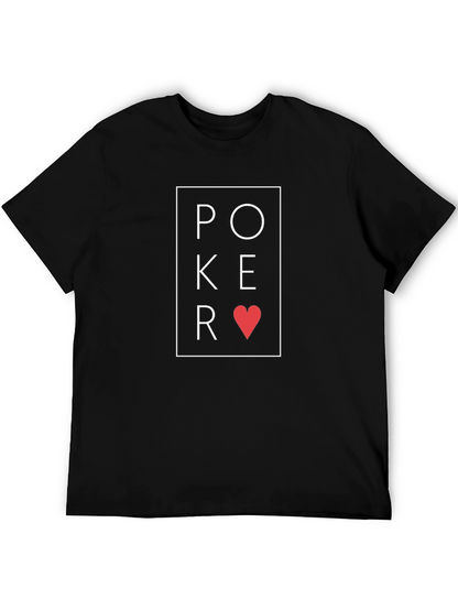 Poker Heart Graphic Tee - Stylish Black T-Shirt
