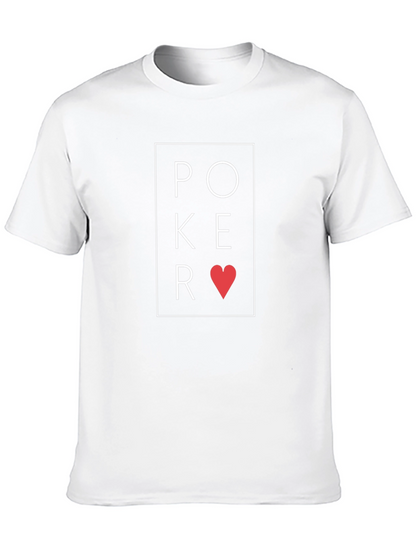 Poker Heart Graphic Tee - Stylish Black T-Shirt
