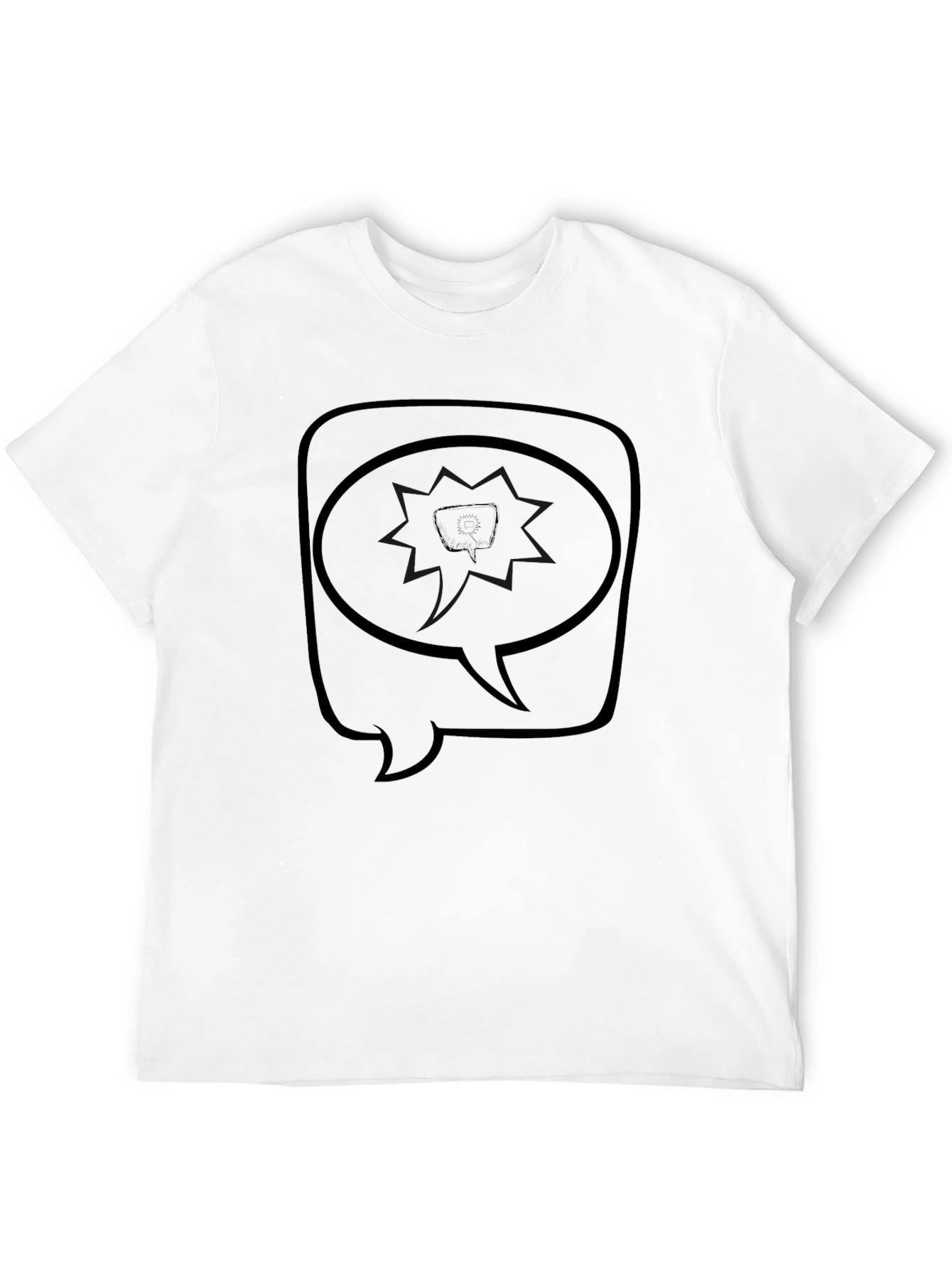 Black Graphic Tee - Speech Bubble Design