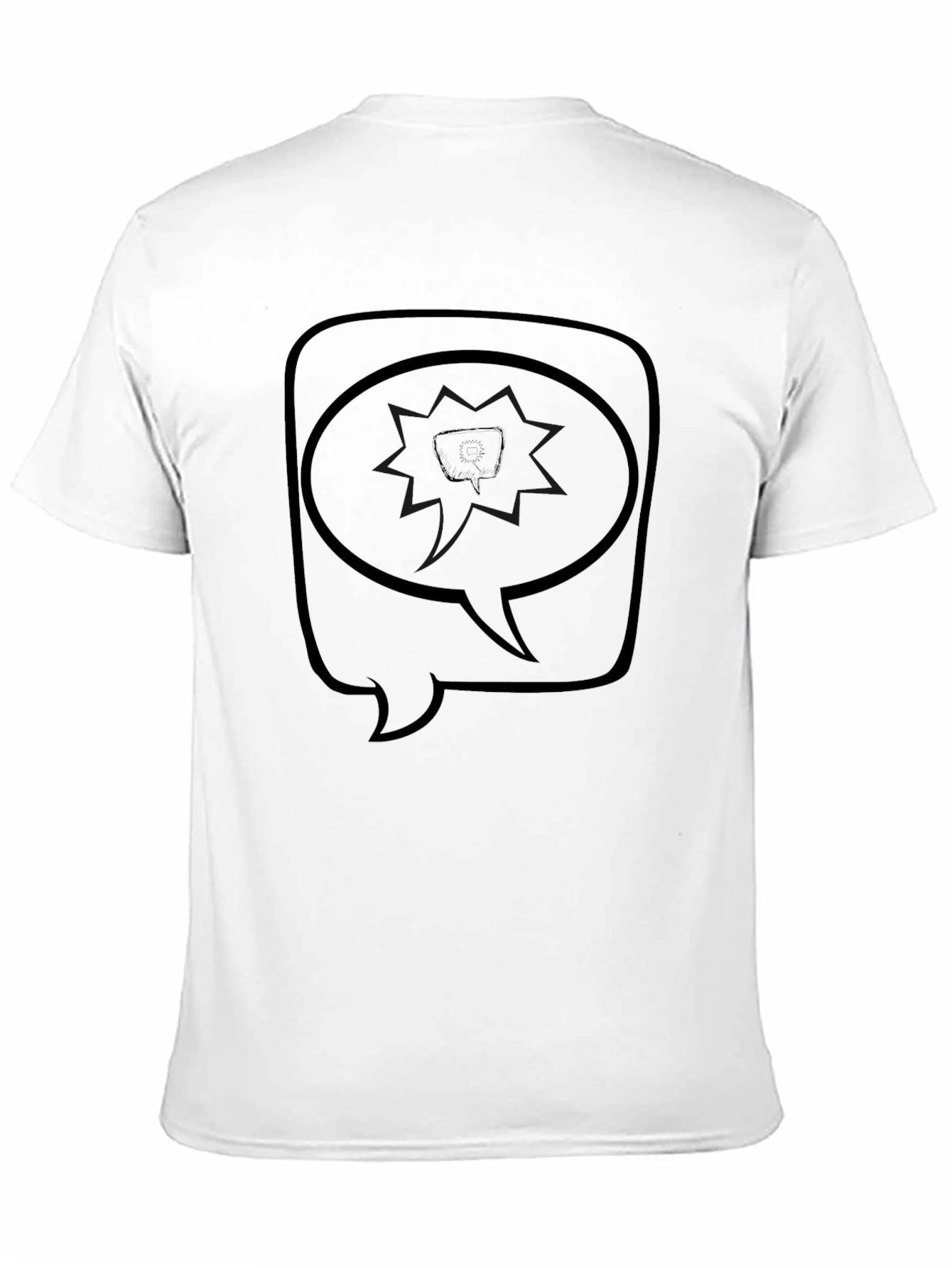 Black Graphic Tee - Speech Bubble Design