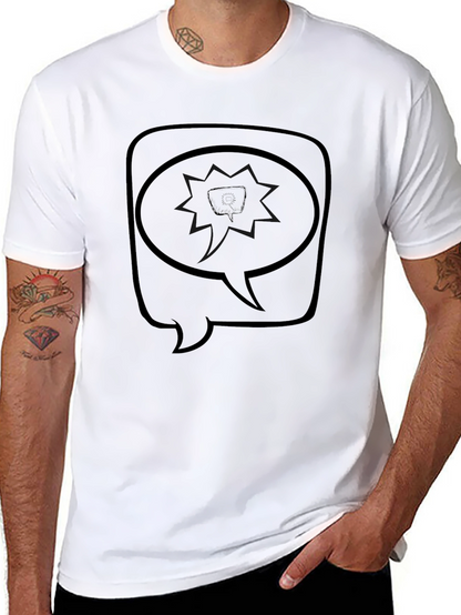 Black Graphic Tee - Speech Bubble Design