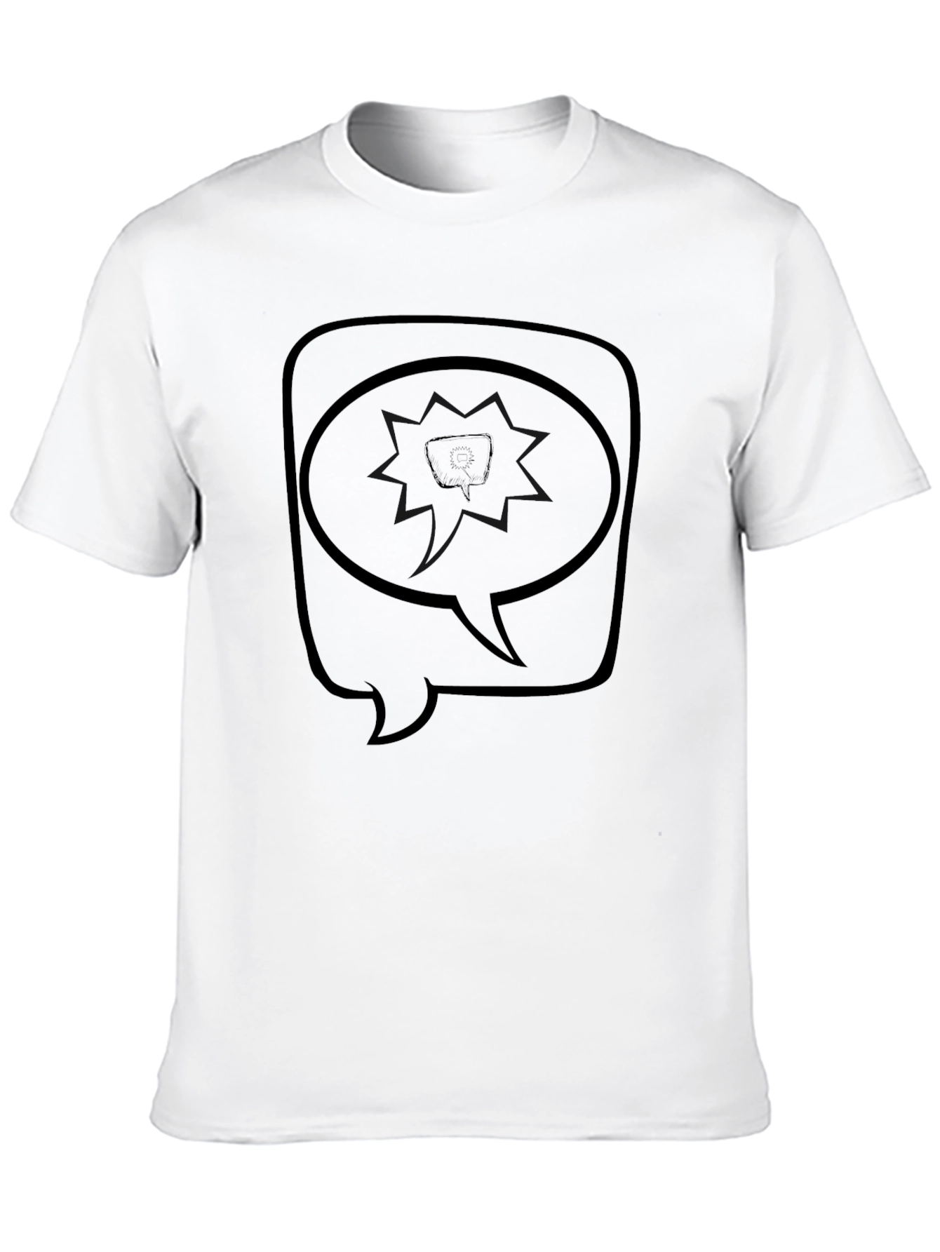 Black Graphic Tee - Speech Bubble Design