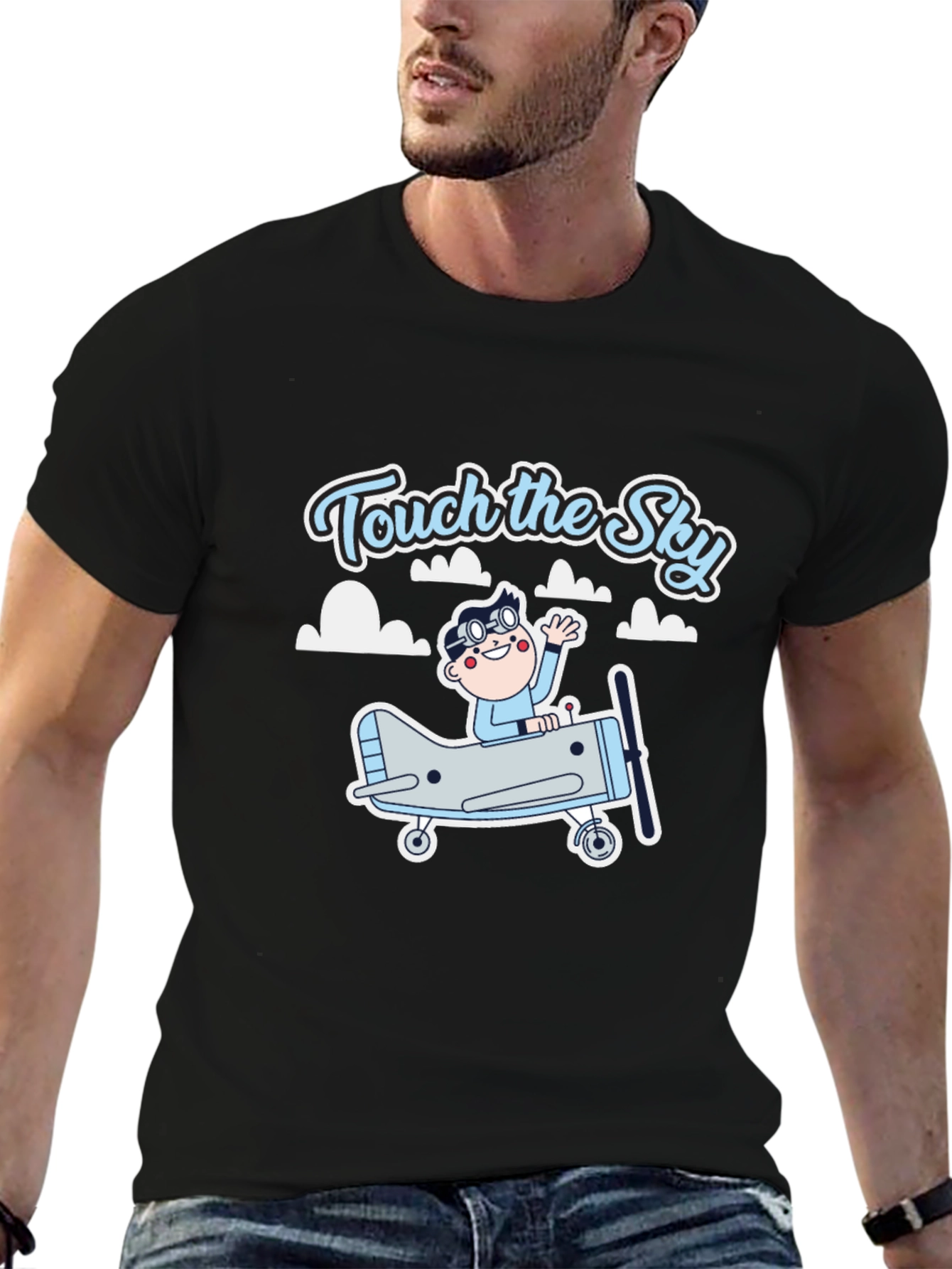 Touch the Sky Black Graphic Tee