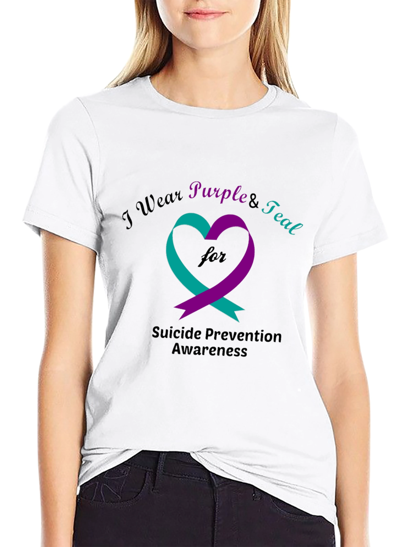 Suicide Prevention Awareness T-Shirt Purple & Teal