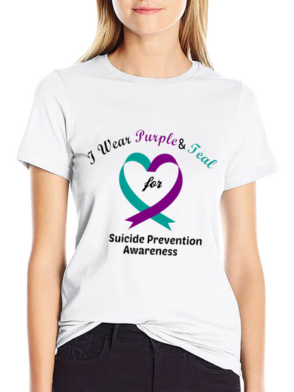 Suicide Prevention Awareness T-Shirt Purple & Teal